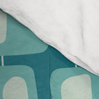 Funky Squares Retro Pattern Teal and Aqua Comforter Gallery Image 4