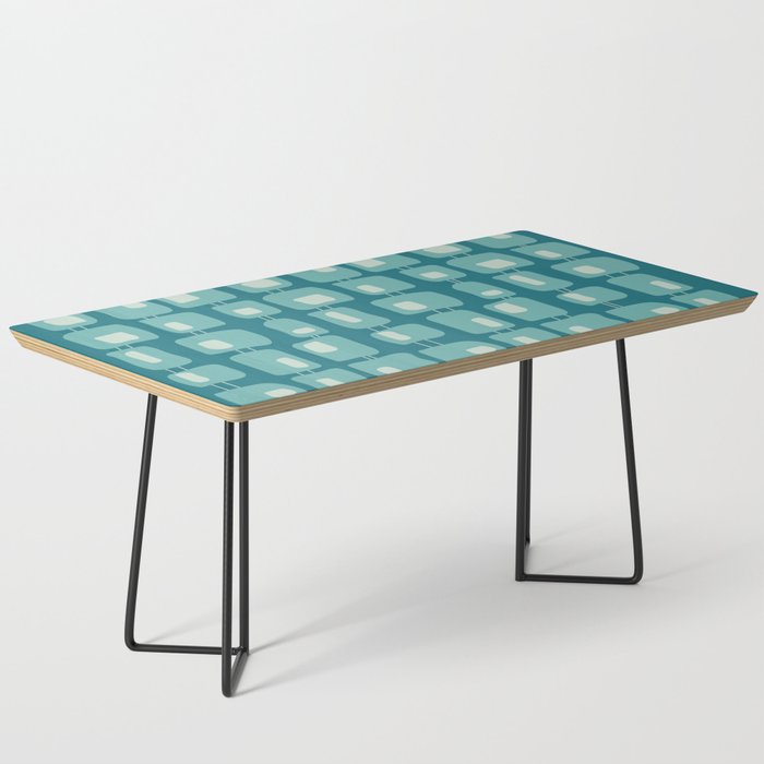 Funky Squares Retro Pattern Teal and Aqua Coffee Table Gallery Image 1