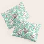 Happy Sloth - Tropical Mint Rainforest Pillow Sham Gallery Image 3