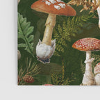 Vintage Dark Night Green Mushroom Forest Poster Gallery Image 3