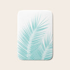 Soft Turquoise Palm Leaves Dream - Cali Summer Vibes #1 #tropical #decor #art #society6 Bath Mat Gallery Image 1