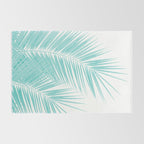 Soft Turquoise Palm Leaves Dream - Cali Summer Vibes #1 #tropical #decor #art #society6 Rug Gallery Image 2