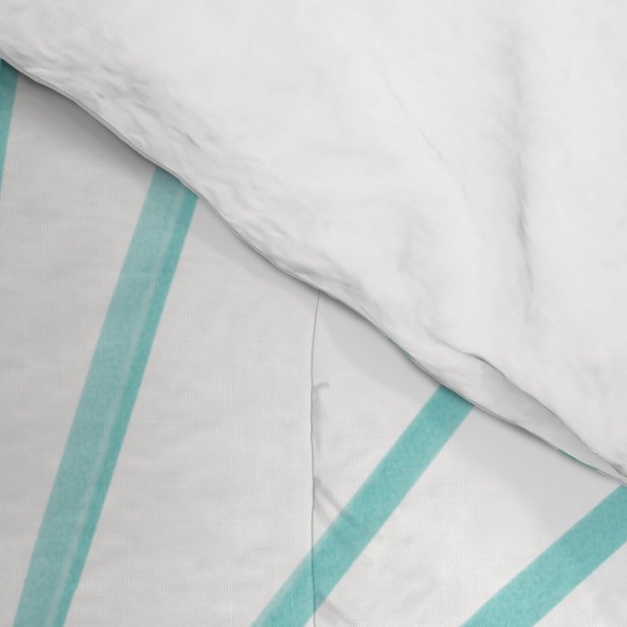 Soft Turquoise Palm Leaves Dream - Cali Summer Vibes #1 #tropical #decor #art #society6 Comforter Gallery Image 4