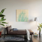Soft Turquoise Palm Leaves Dream - Cali Summer Vibes #1 #tropical #decor #art #society6 Wood Wall Art Gallery Image 2
