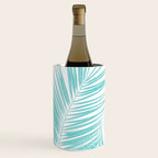 Soft Turquoise Palm Leaves Dream - Cali Summer Vibes #1 #tropical #decor #art #society6 Wine Chiller Gallery Image 1