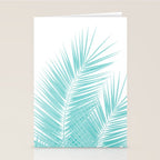 Soft Turquoise Palm Leaves Dream - Cali Summer Vibes #1 #tropical #decor #art #society6 Stationery Card Gallery Image 2