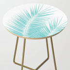 Soft Turquoise Palm Leaves Dream - Cali Summer Vibes #1 #tropical #decor #art #society6 Side Table Gallery Image 2
