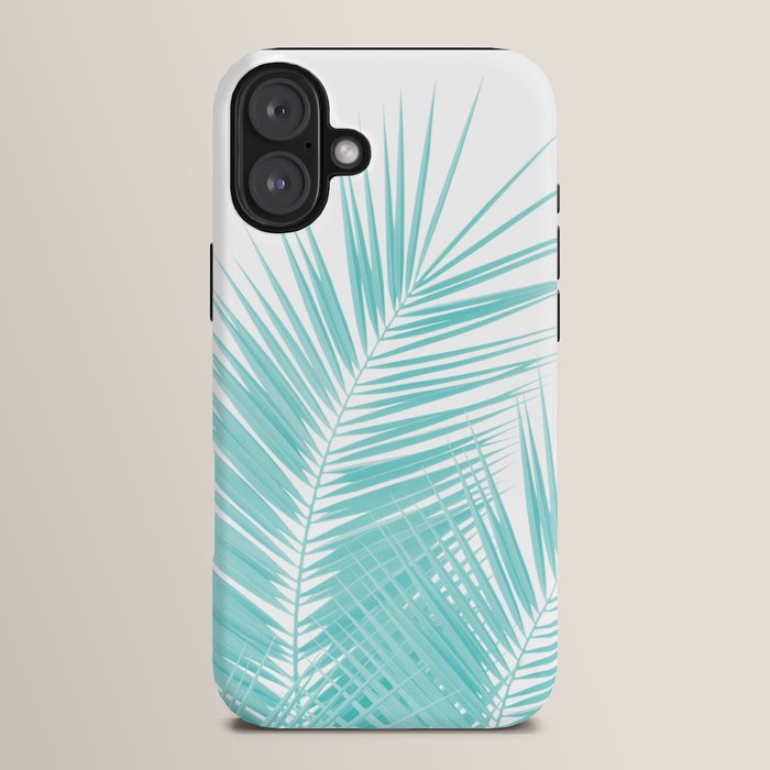 Soft Turquoise Palm Leaves Dream - Cali Summer Vibes #1 #tropical #decor #art #society6 iPhone Case Gallery Image 14