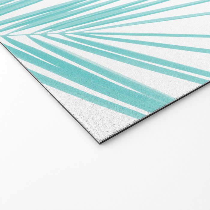 Soft Turquoise Palm Leaves Dream - Cali Summer Vibes #1 #tropical #decor #art #society6 Welcome Mat Gallery Image 2