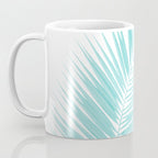 Soft Turquoise Palm Leaves Dream - Cali Summer Vibes #1 #tropical #decor #art #society6 Coffee Mug Gallery Image 3