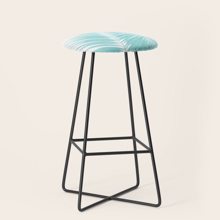 Soft Turquoise Palm Leaves Dream - Cali Summer Vibes #1 #tropical #decor #art #society6 Stool Gallery Image 1