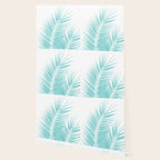 Soft Turquoise Palm Leaves Dream - Cali Summer Vibes #1 #tropical #decor #art #society6 Wallpaper Gallery Image 2