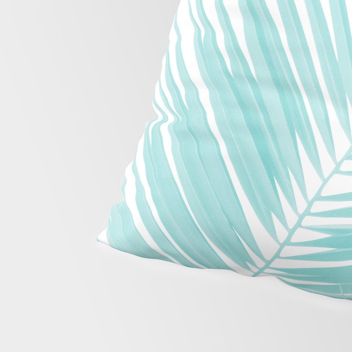 Soft Turquoise Palm Leaves Dream - Cali Summer Vibes #1 #tropical #decor #art #society6 Pillow Sham Gallery Image 4