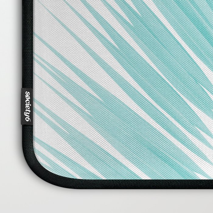 Soft Turquoise Palm Leaves Dream - Cali Summer Vibes #1 #tropical #decor #art #society6 Laptop Sleeve Gallery Image 3