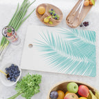 Soft Turquoise Palm Leaves Dream - Cali Summer Vibes #1 #tropical #decor #art #society6 Cutting Board Gallery Image 2