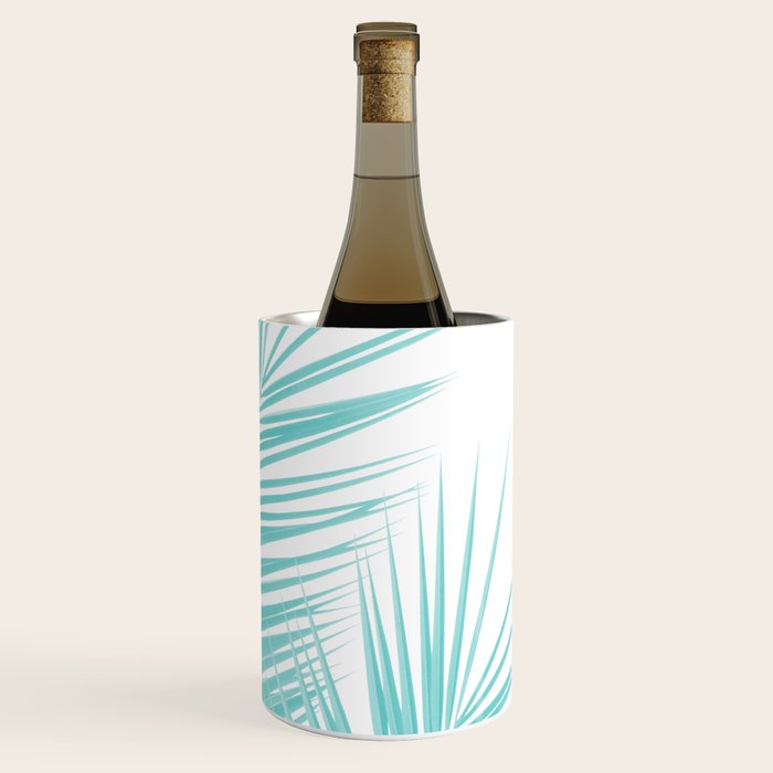 Soft Turquoise Palm Leaves Dream - Cali Summer Vibes #1 #tropical #decor #art #society6 Wine Chiller Gallery Image 3