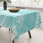 Soft Turquoise Palm Leaves Dream - Cali Summer Vibes #1 #tropical #decor #art #society6 Tablecloth Gallery Image 3