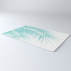 Soft Turquoise Palm Leaves Dream - Cali Summer Vibes #1 #tropical #decor #art #society6 Rug Gallery Image 3