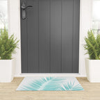 Soft Turquoise Palm Leaves Dream - Cali Summer Vibes #1 #tropical #decor #art #society6 Welcome Mat Gallery Image 3