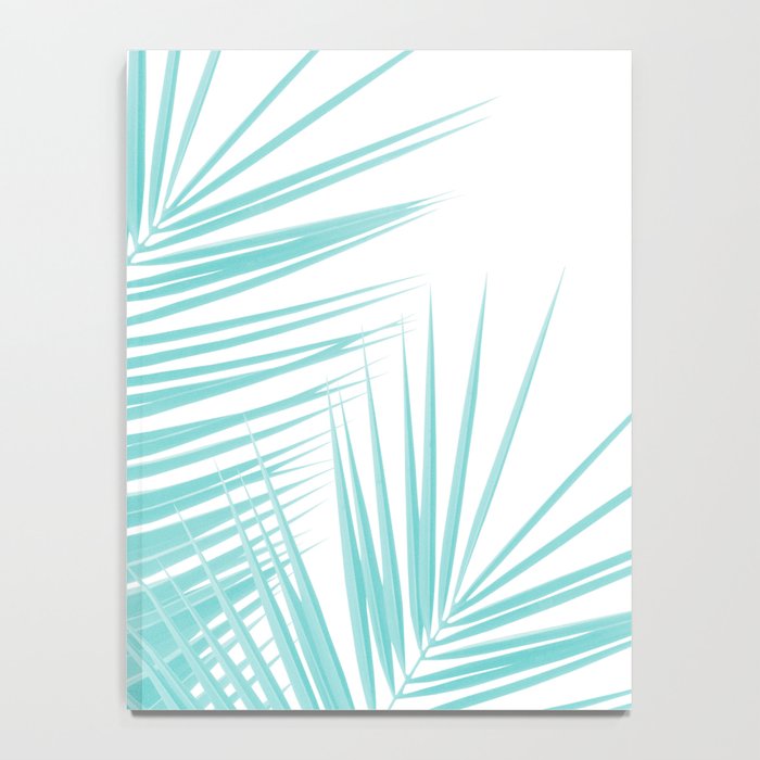 Soft Turquoise Palm Leaves Dream - Cali Summer Vibes #1 #tropical #decor #art #society6 Notebook Gallery Image 4