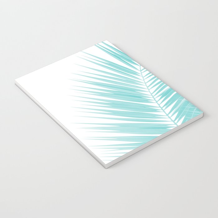 Soft Turquoise Palm Leaves Dream - Cali Summer Vibes #1 #tropical #decor #art #society6 Notebook Gallery Image 3