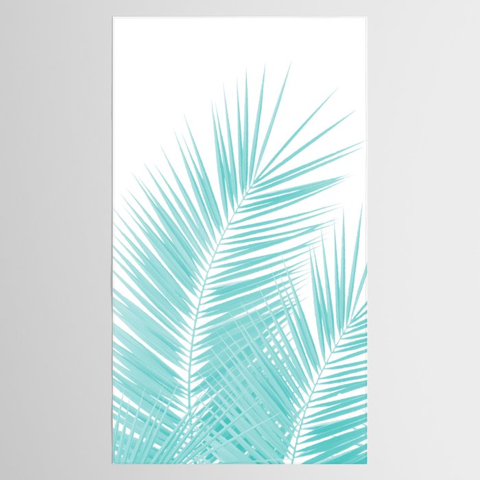 Soft Turquoise Palm Leaves Dream - Cali Summer Vibes #1 #tropical #decor #art #society6 Tablecloth Gallery Image 2