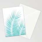 Soft Turquoise Palm Leaves Dream - Cali Summer Vibes #1 #tropical #decor #art #society6 Stationery Card Gallery Image 2