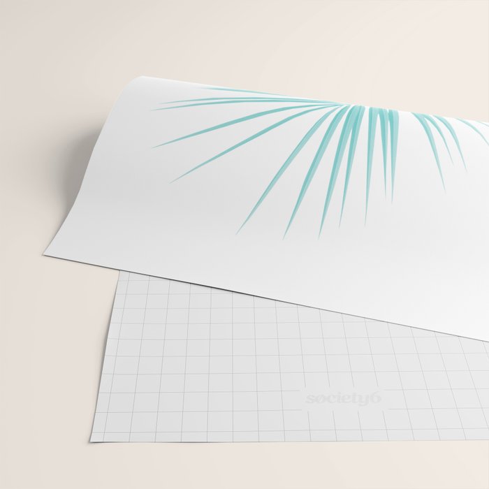 Soft Turquoise Palm Leaves Dream - Cali Summer Vibes #1 #tropical #decor #art #society6 Wrapping Paper Gallery Image 2