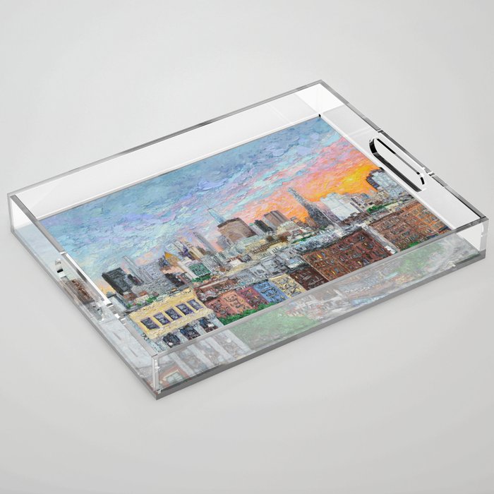 Sunset on Empire City Acrylic Tray Gallery Image 1