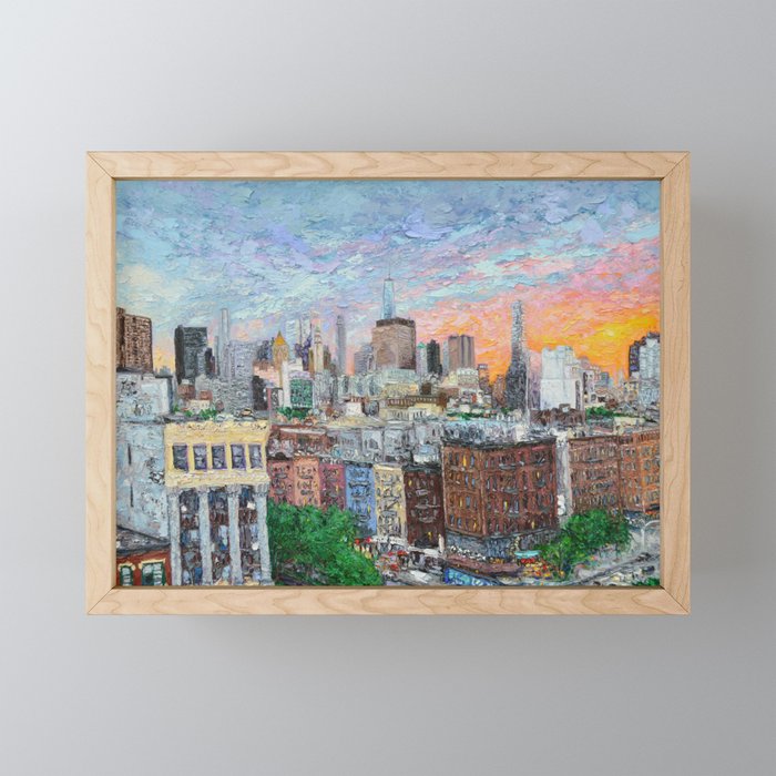Sunset on Empire City Mini Art Print Gallery Image 1