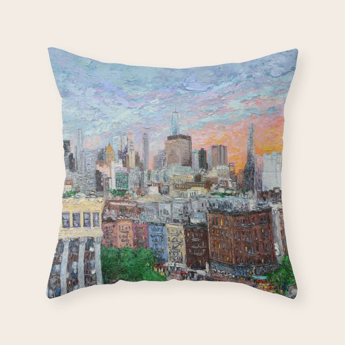 Sunset on Empire City Throw Pillow Gallery Image 6