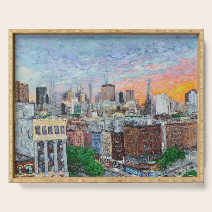 Sunset on Empire City Serving Tray Gallery Image 1
