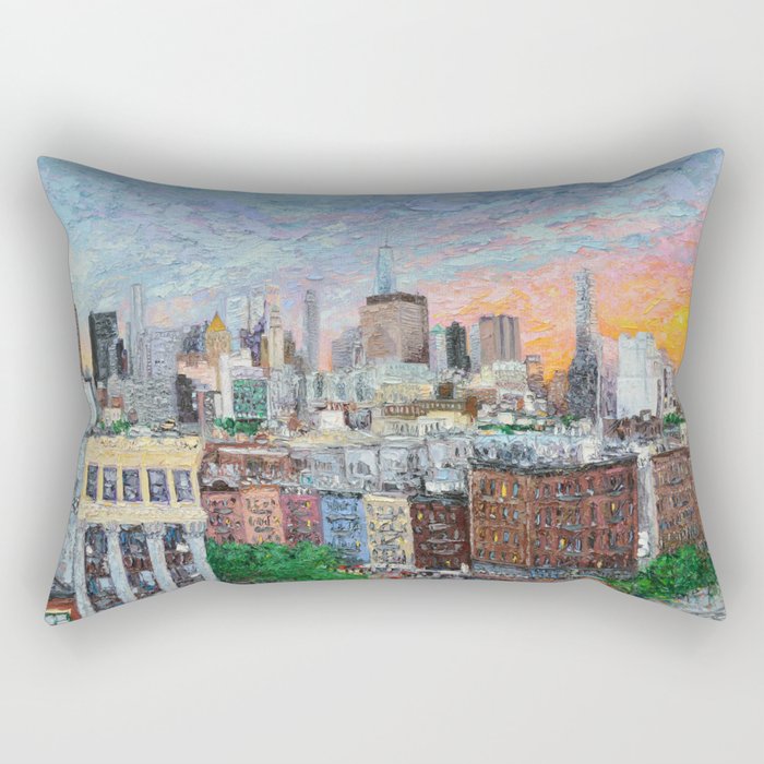 Sunset on Empire City Rectangular Pillow Gallery Image 2