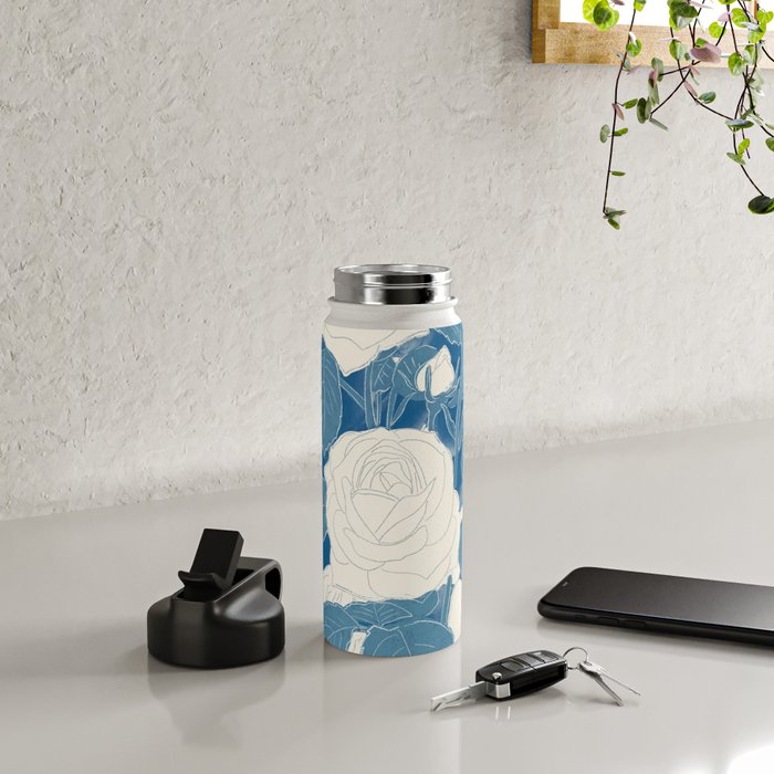 White Roses 7 Water Bottle Gallery Image 4