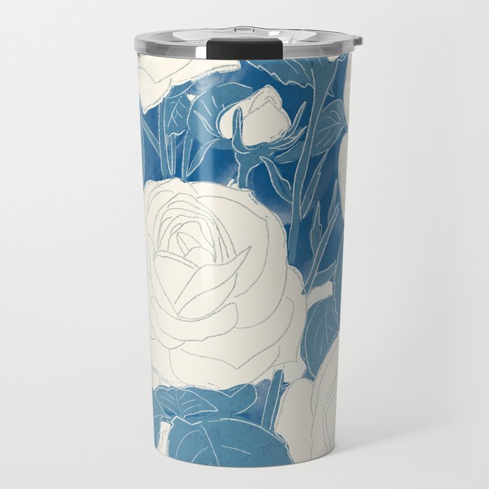 White Roses 7 Travel Mug Gallery Image 1