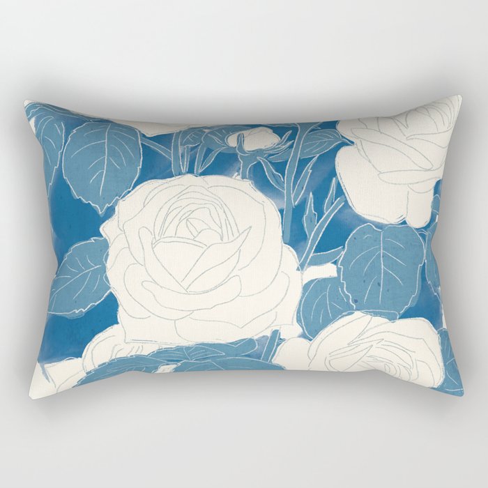 White Roses 7 Rectangular Pillow Gallery Image 2