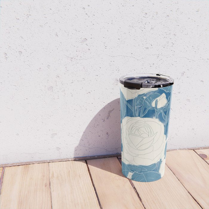 White Roses 7 Travel Mug Gallery Image 4