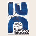 Abstract Expressionism Mid Century Modern Acrylic Painting Minimalist Art Navy Blue Black Line Patte Cutting Board Gallery Image 1