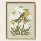 Yellow Wagtail on White Coneflowers  Serving Tray Gallery Image 1