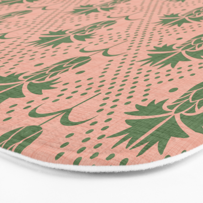 Bachelor Button Boutonniere Peach Green Bath Mat Gallery Image 3
