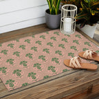 Bachelor Button Boutonniere Peach Green Outdoor Rug Gallery Image 2