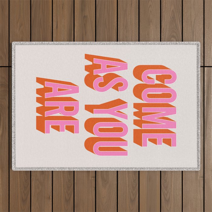 Come As You Are (Pink Orange) Outdoor Rug Gallery Image 1
