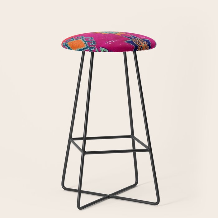 Moroccan Traditional Carpet Artwork Stool Gallery Image 1