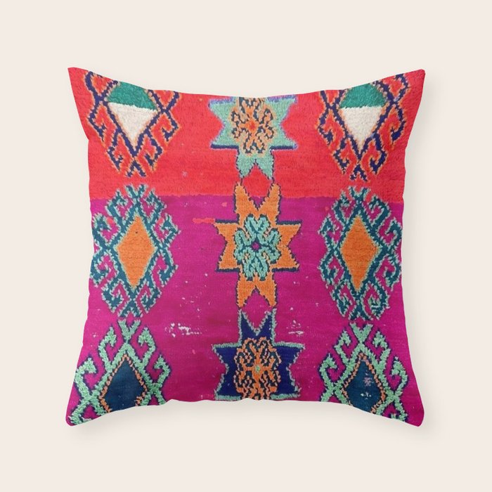 Moroccan Traditional Carpet Artwork Throw Pillow Gallery Image 6