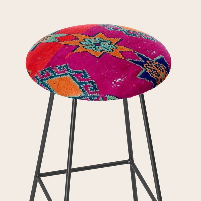 Moroccan Traditional Carpet Artwork Stool Gallery Image 2
