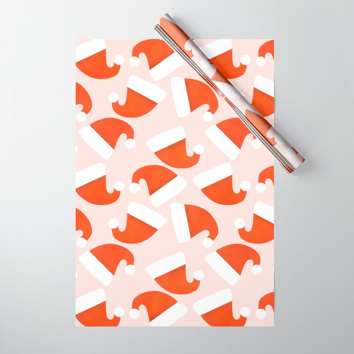 Santa Hat pattern Wrapping Paper Gallery Image 1