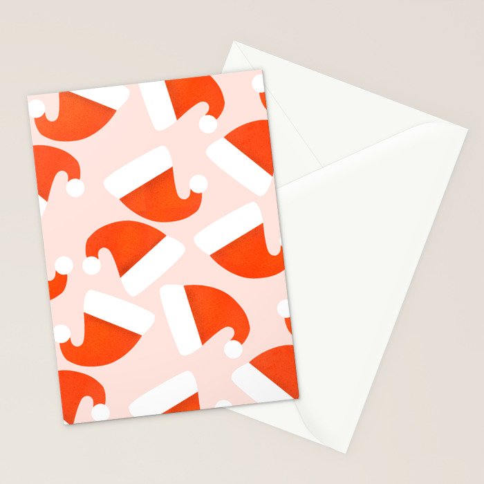 Santa Hat pattern Stationery Card Gallery Image 2