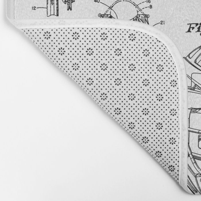Lacrosse Player Equipment Vintage Patent Drawing Print Bath Mat Gallery Image 2