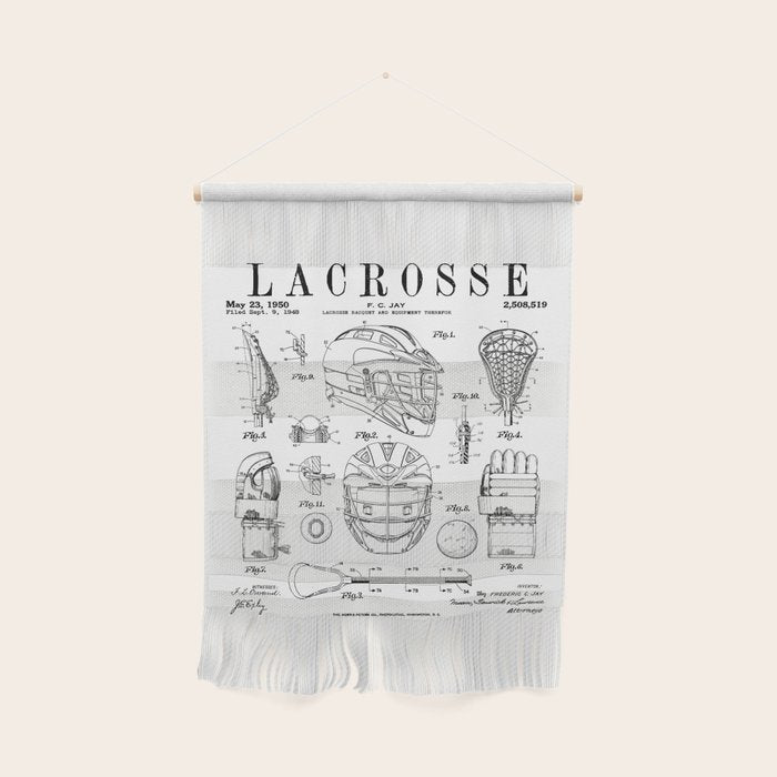 Lacrosse Player Equipment Vintage Patent Drawing Print Wall Hanging Gallery Image 1