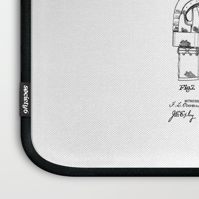 Lacrosse Player Equipment Vintage Patent Drawing Print Laptop Sleeve Gallery Image 3
